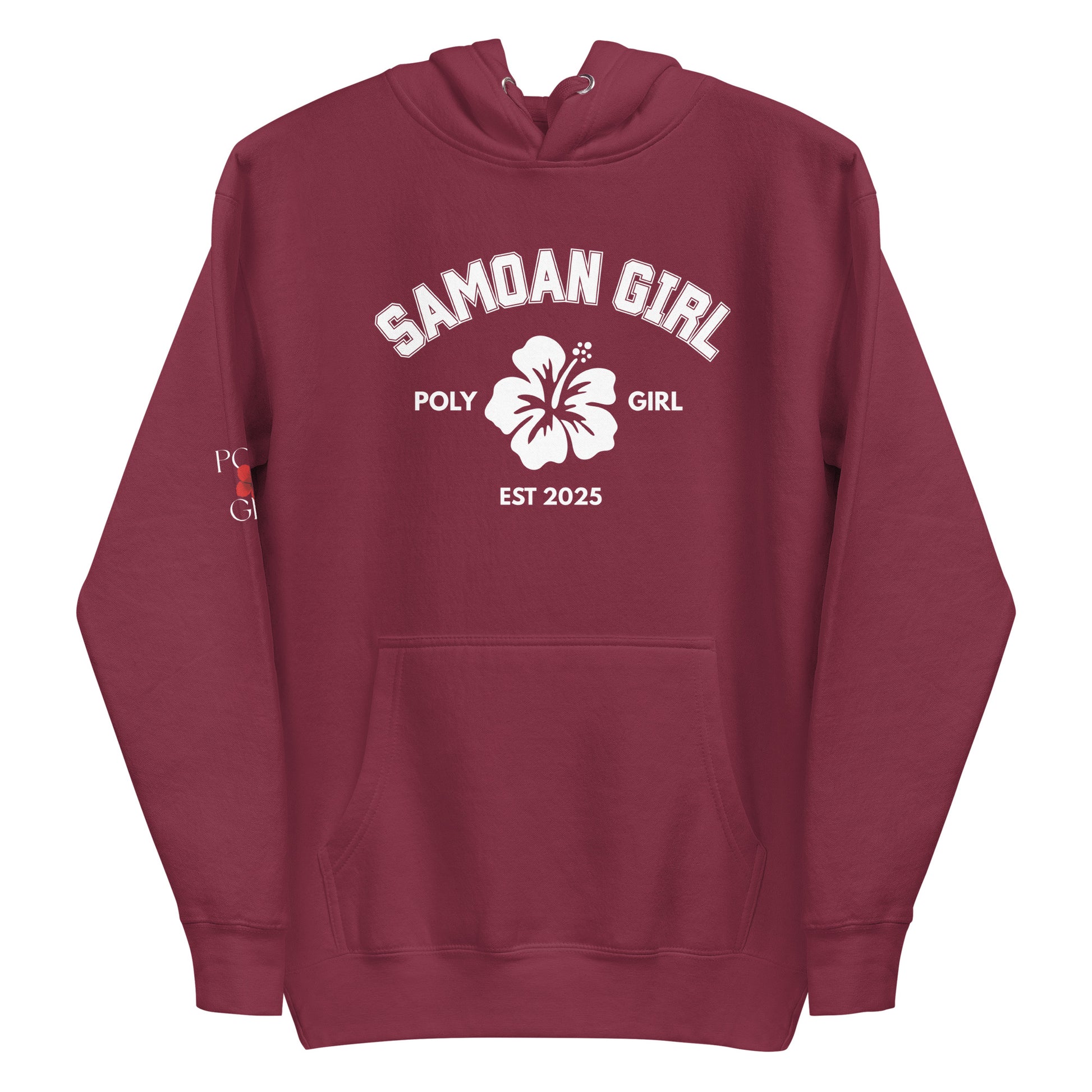 Maroon Hoodie Samoan Girl By Poly Girl