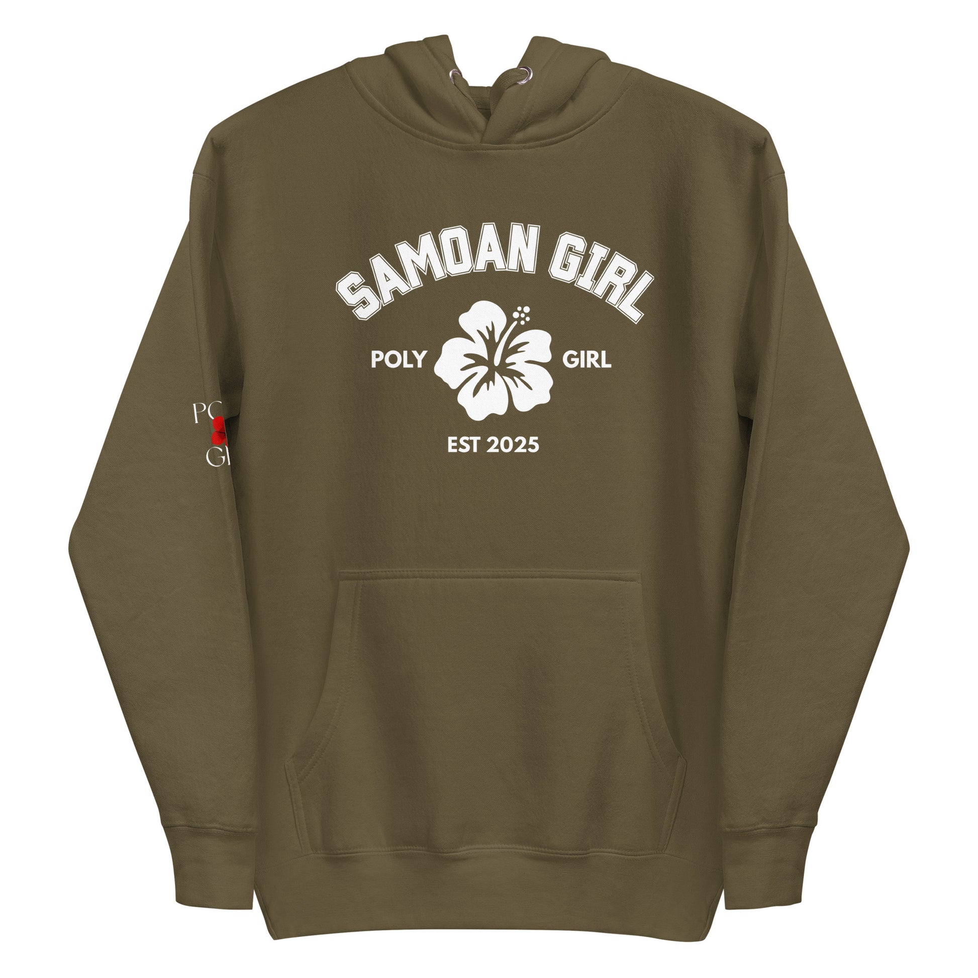 Military Green Hoodie Samoan Girl By Poly Girl
