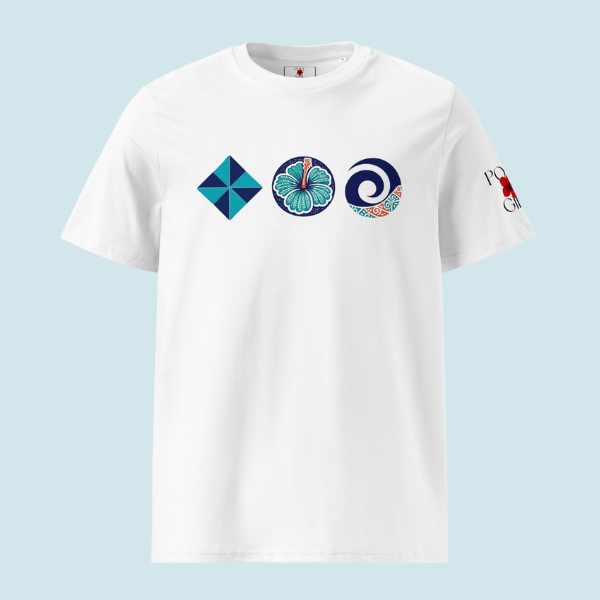 Minimalist organic cotton tee featuring the Tolu motto design in white