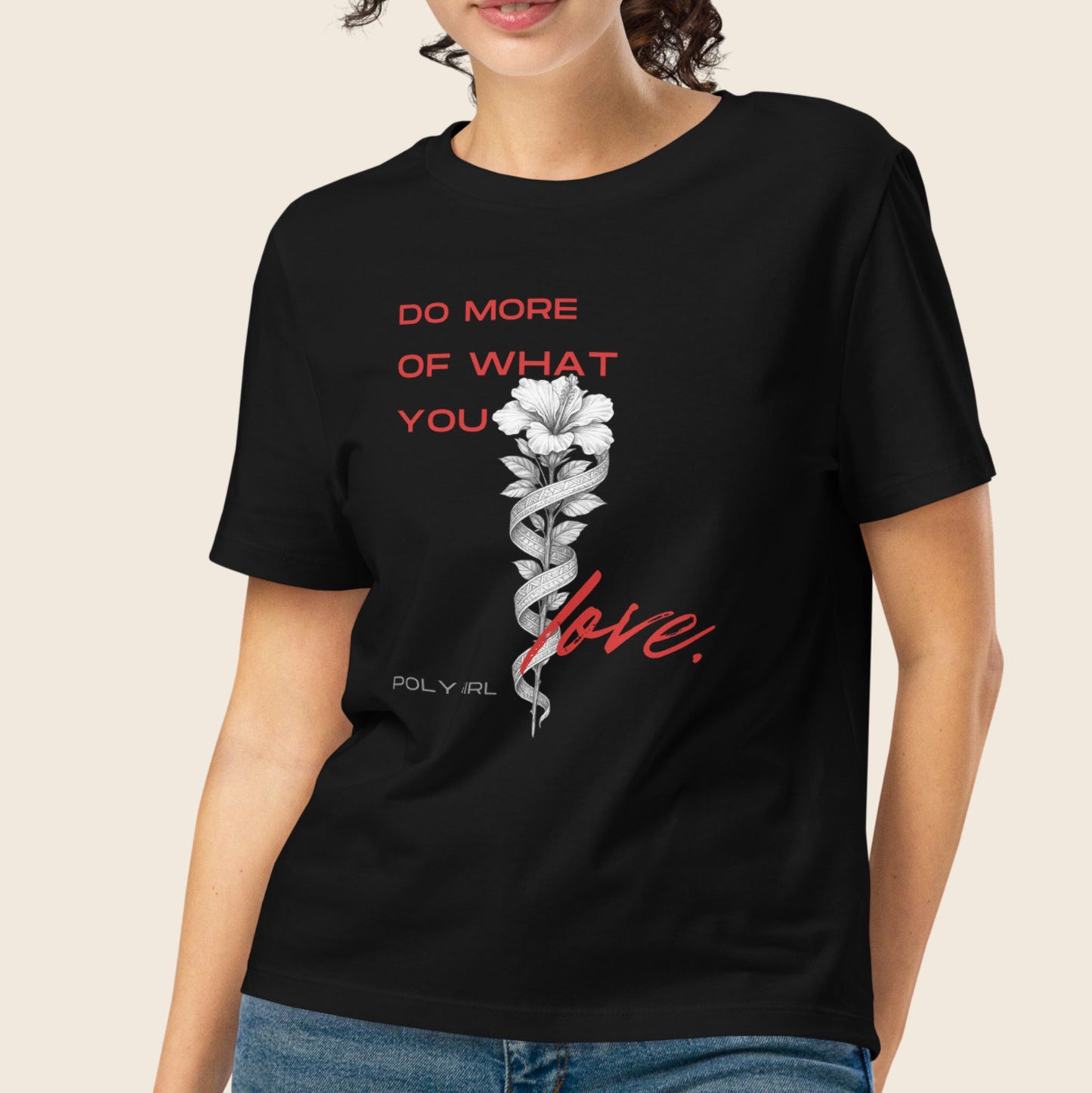 Mockup of Do More of What You Love Tee on Model