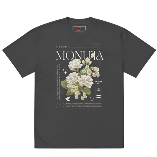 Monū'ia tshirt by Poly Girl in Faded Black