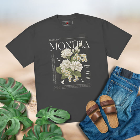 Monū'ia Over Sized Faded Premium T-shirt - Blessed Tongan Faith Shirt