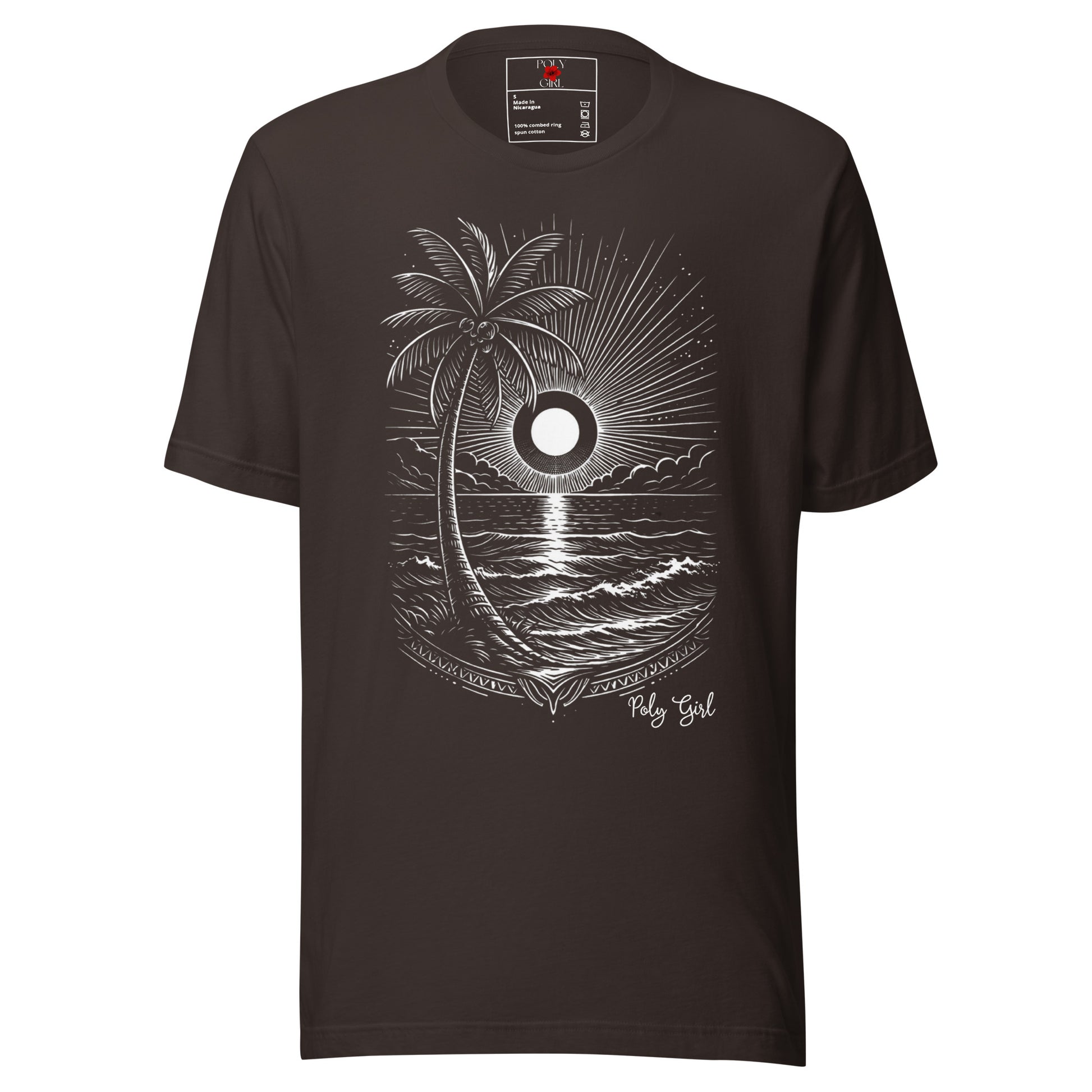 Moon Over Moana Tee in Brown by Poly Girl