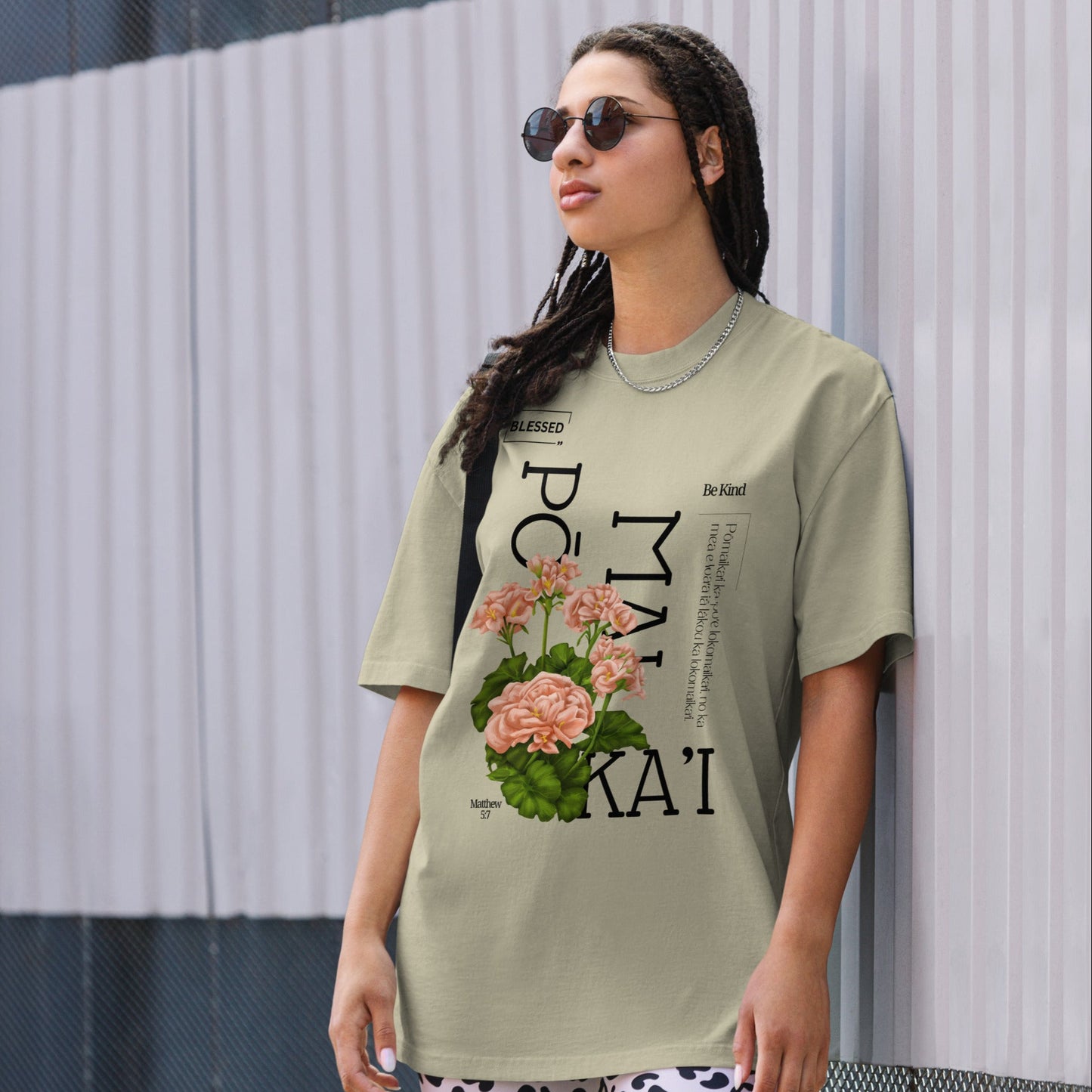Oversized_Tshirt_By Poly Girl in Faded Eucalyptus