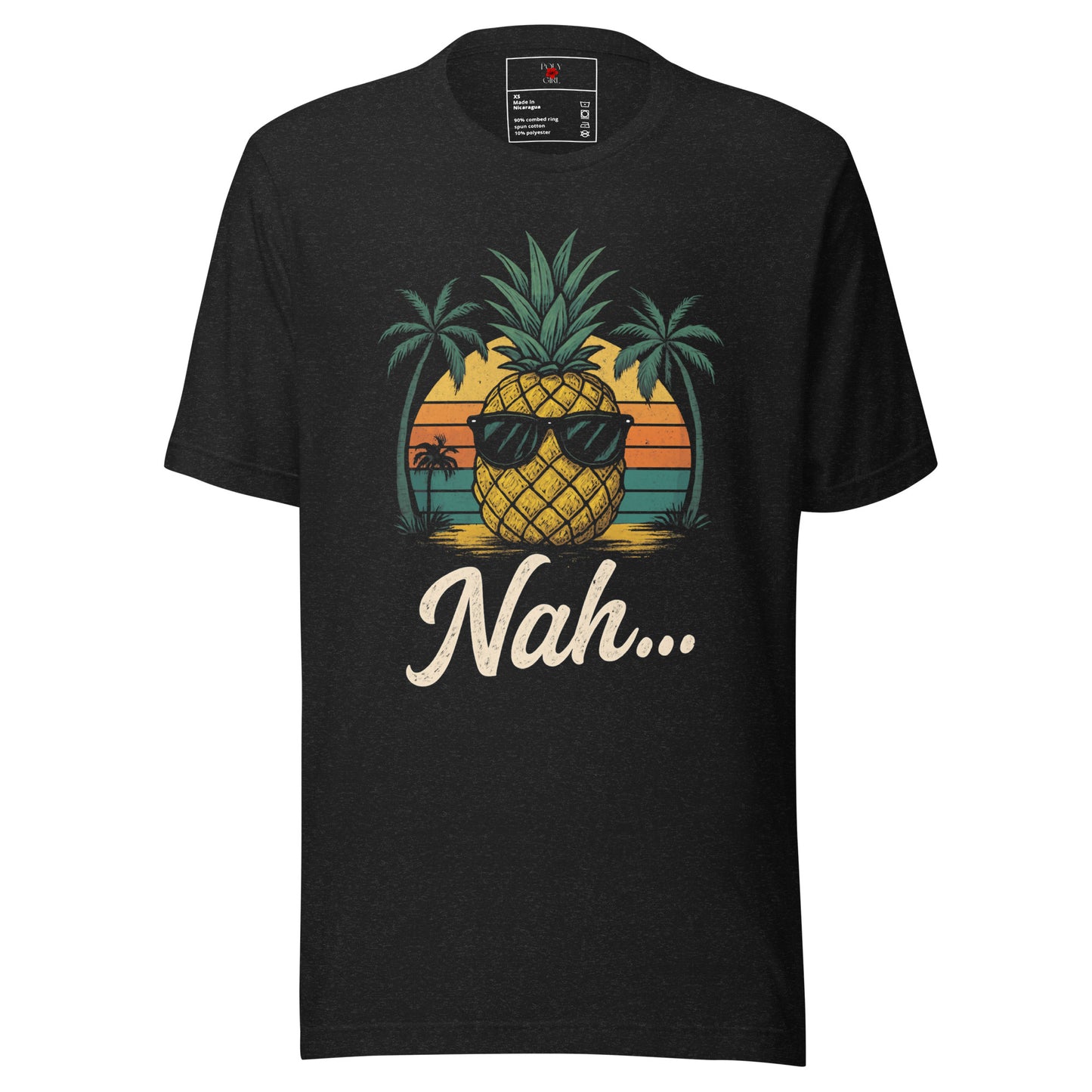 Pineapple Nah Tshirt in black_island soul collection by Poly Girl