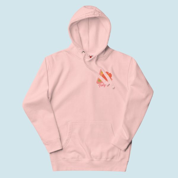 Pink Hoodie with South Pacific emblem design by Poly girl 