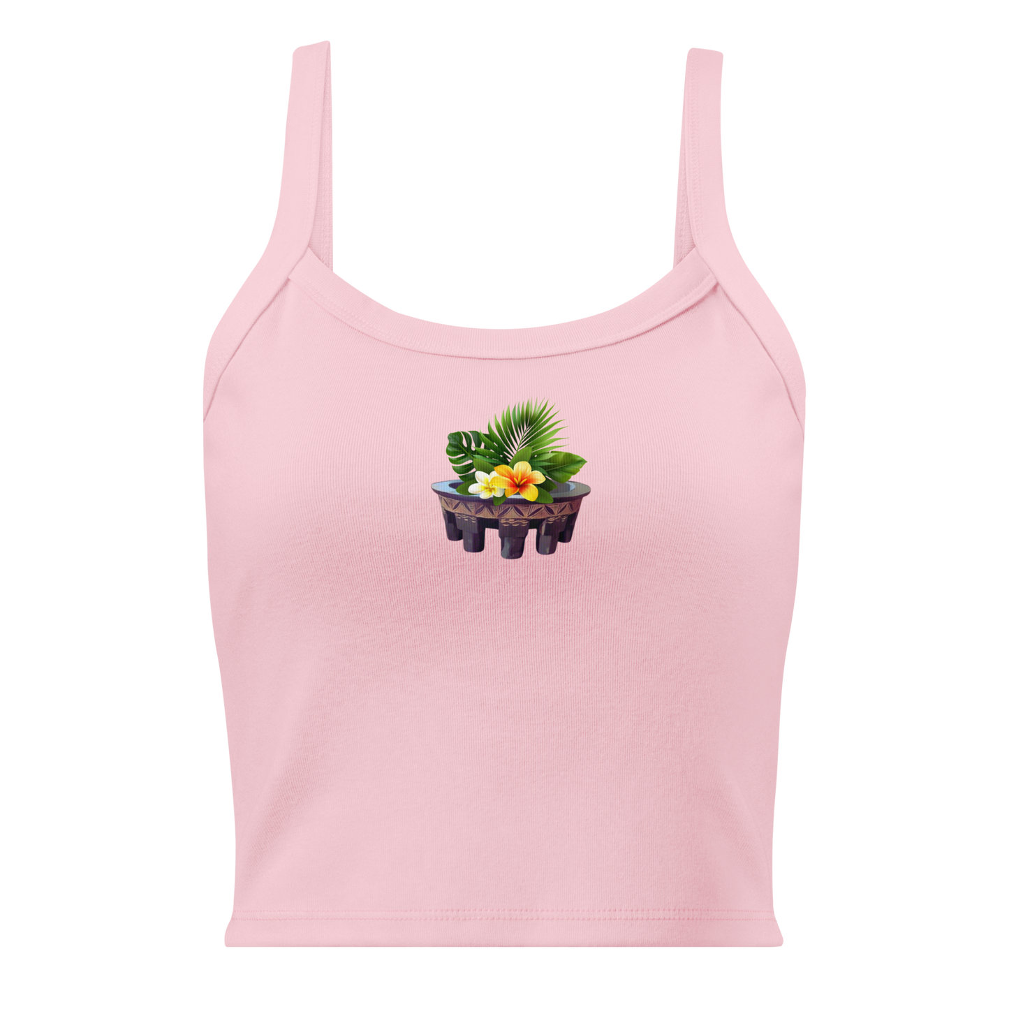 Pink Tank Top with Kava Bowl Floral by Poly Girl 