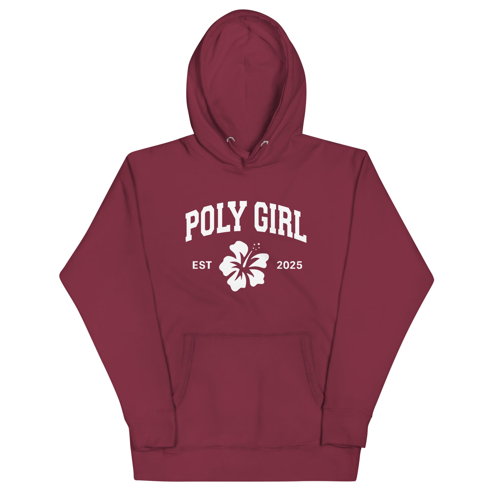 Poly Girl Classic Hoodie in maroon - The Island Girl's Brand