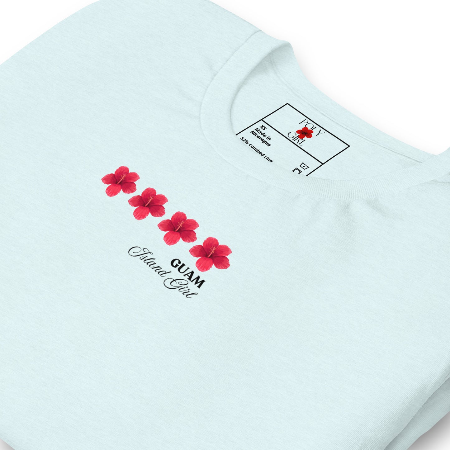 Poly Girl Guam Island Girl Tshirt in Ice Blue