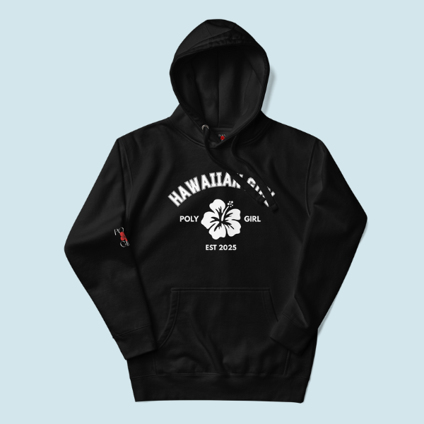 Poly Girl Hawaiian Girl hoodie in black