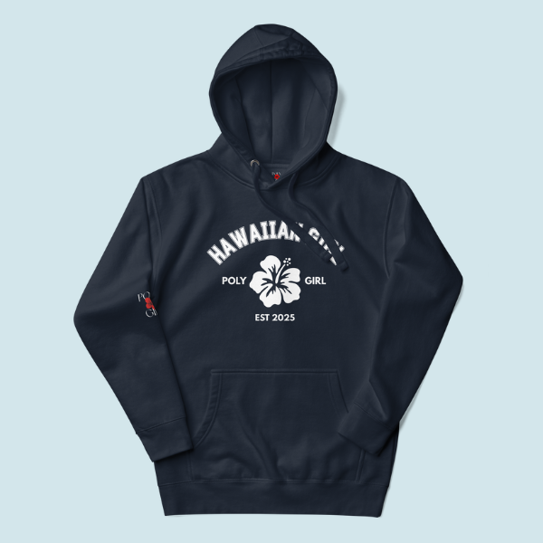 Poly Girl Hawaiian Girl hoodie in navy