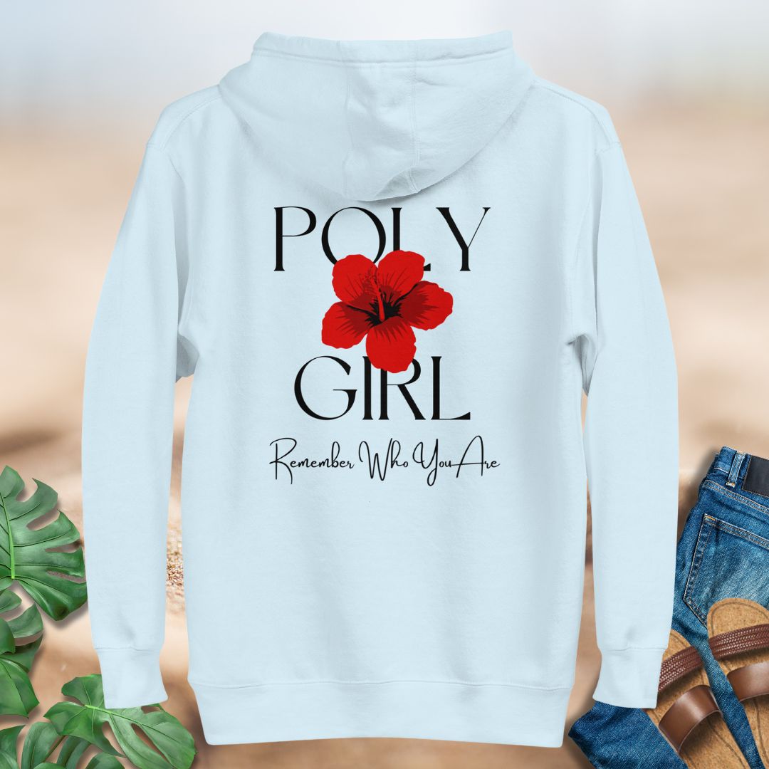 Poly Girl Hoodie Remember Who you are in blue