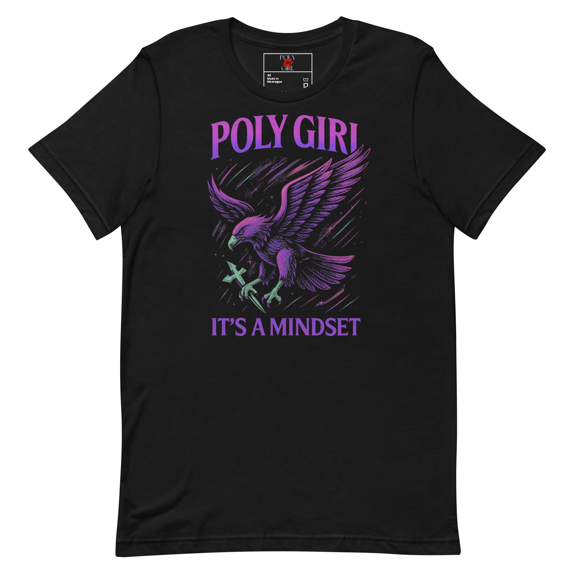 Poly Girl It’s A Mindset tee with bold eagle artwork