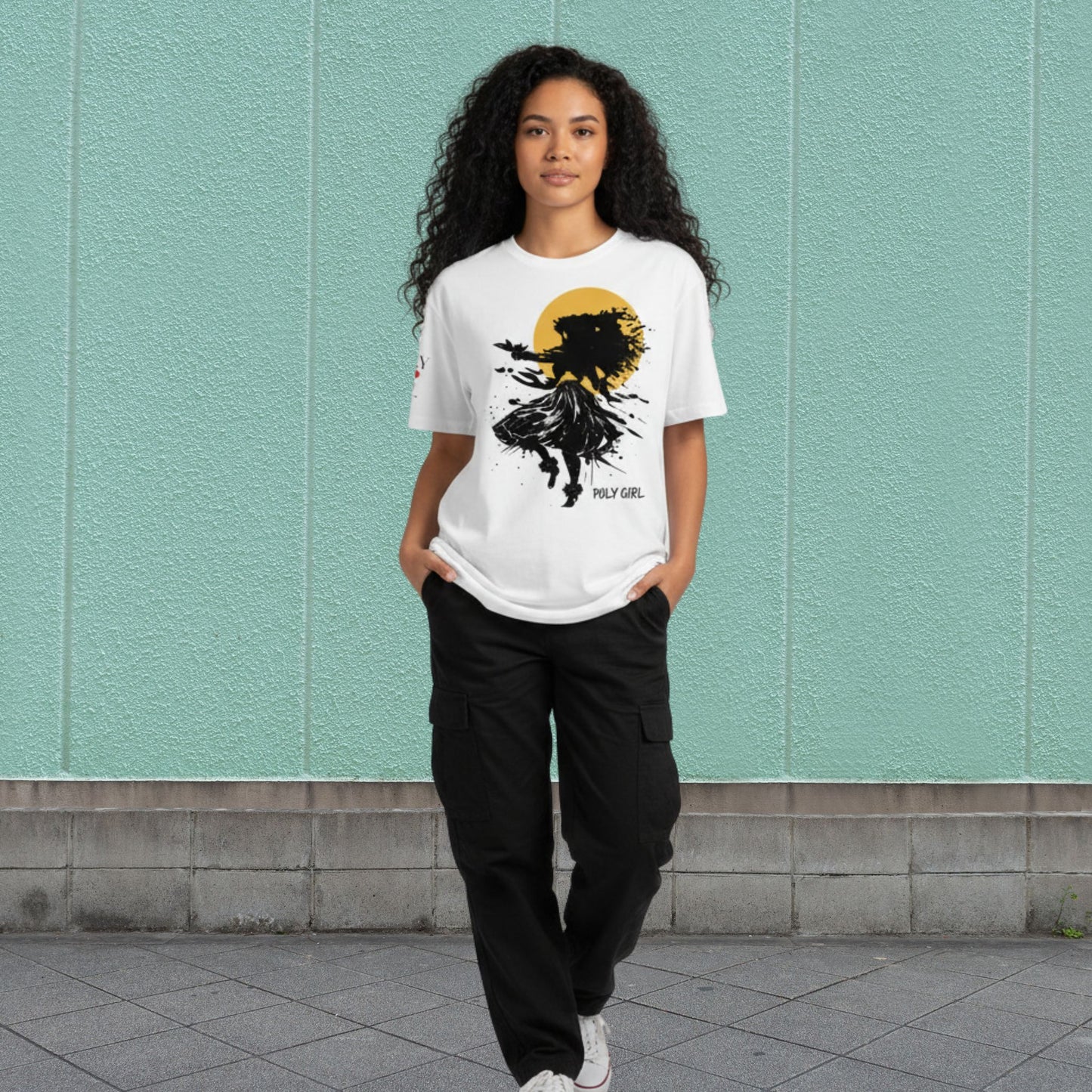 Poly Girl in Motion white tshirt