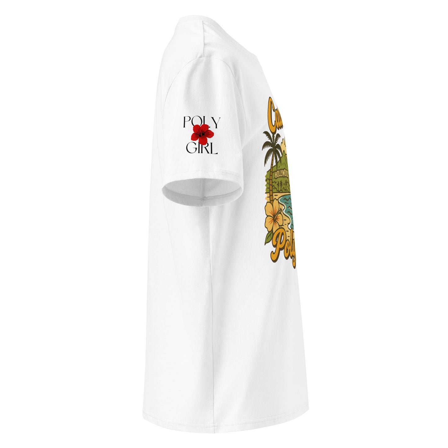 Poly Girl logo on Cali Girl Tee - white