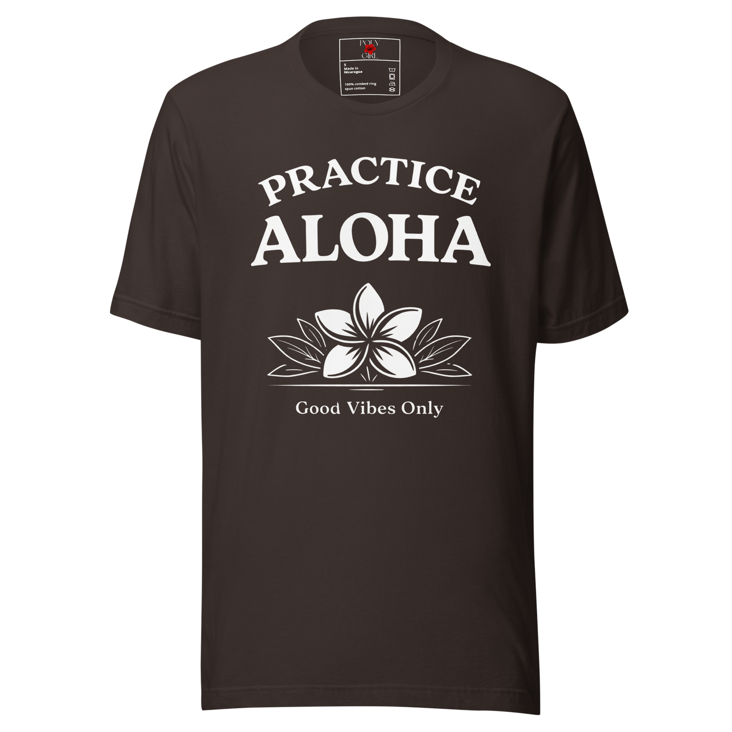 Practice Aloha Good Vibes Only Tshirt in brown