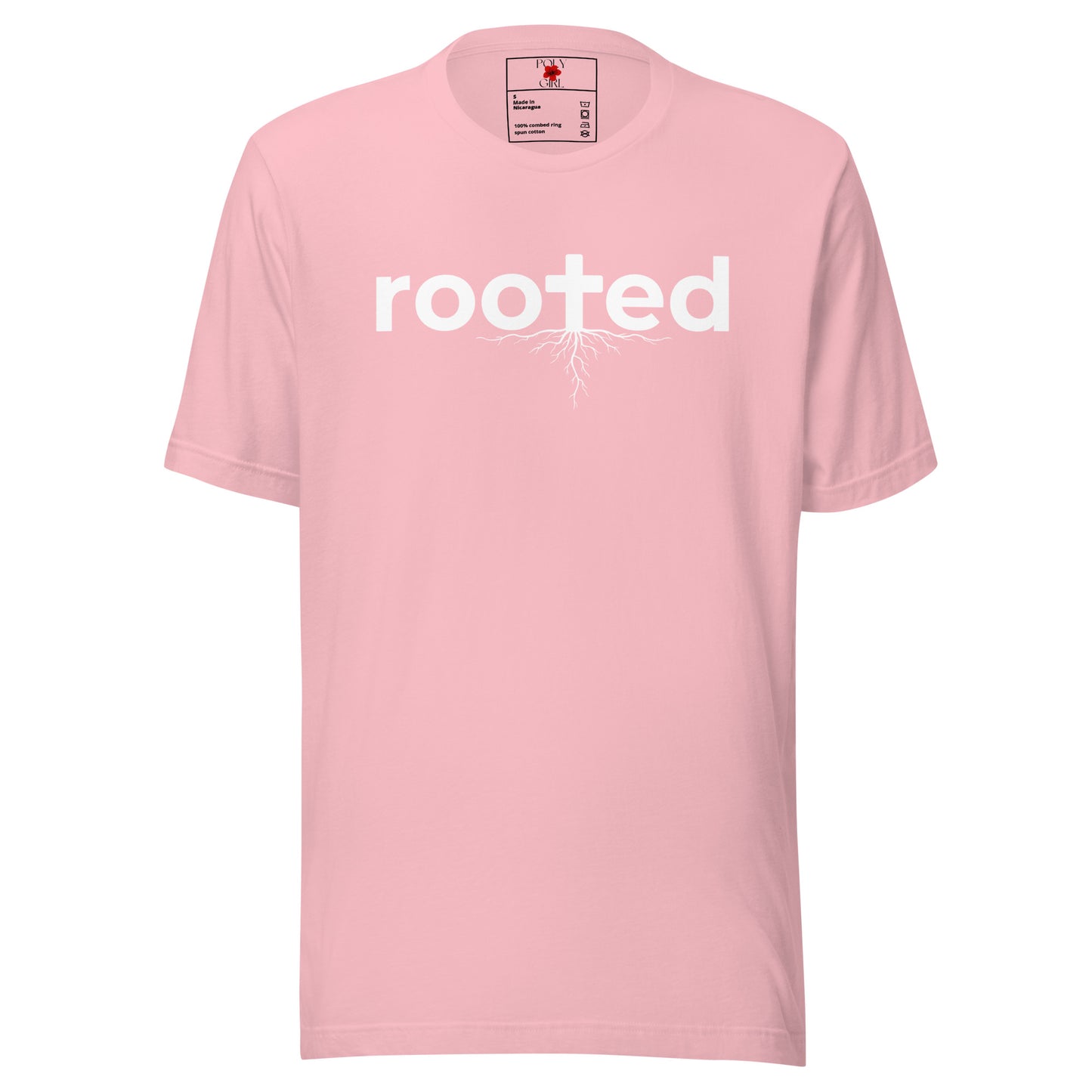 Rooted Tshirt in pink by Poly Girl
