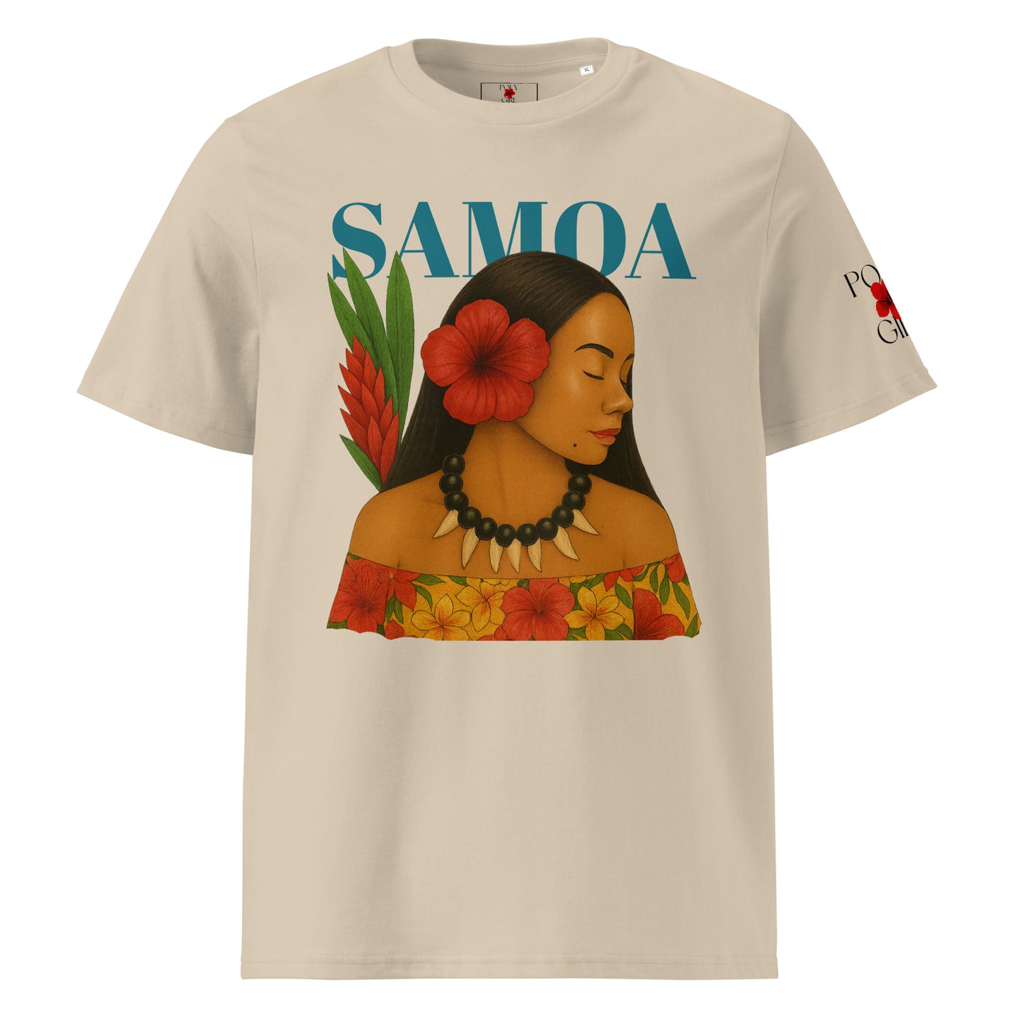 Samoa Girl Poly Girl Tee in beige