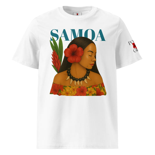 Samoa Girl Poly Girl Tee in white
