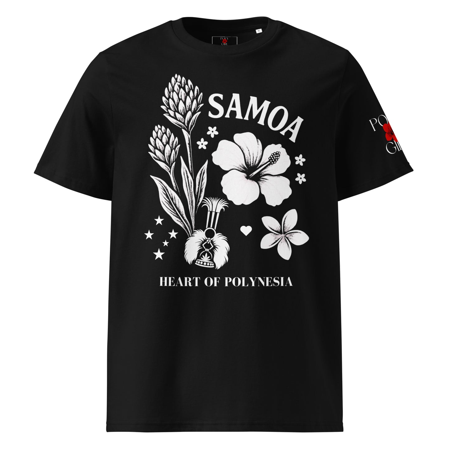 Samoa Heart of Polynesia Tee by Poly Girl in black