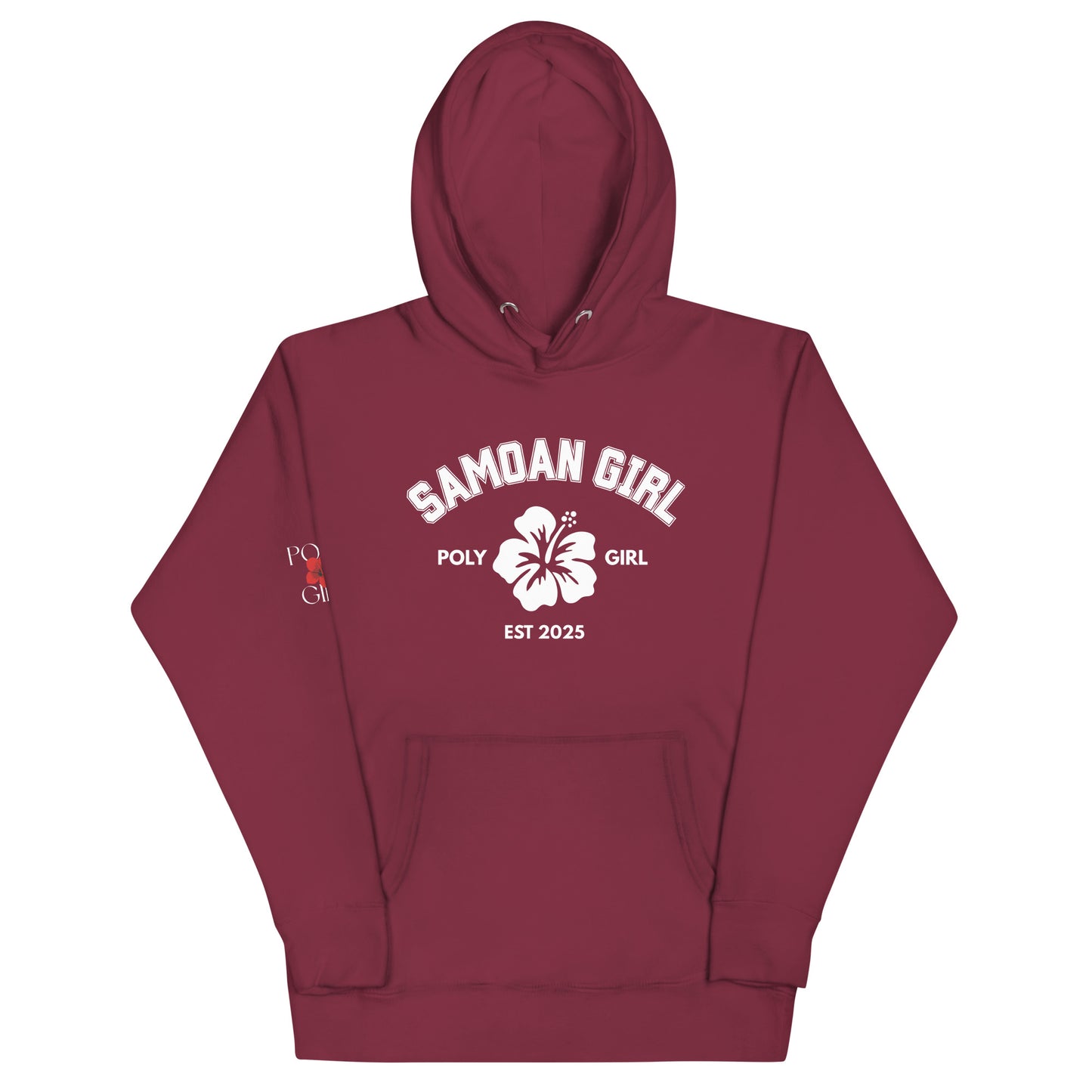 Samoan Girl Poly Girl Hoodie in maroon
