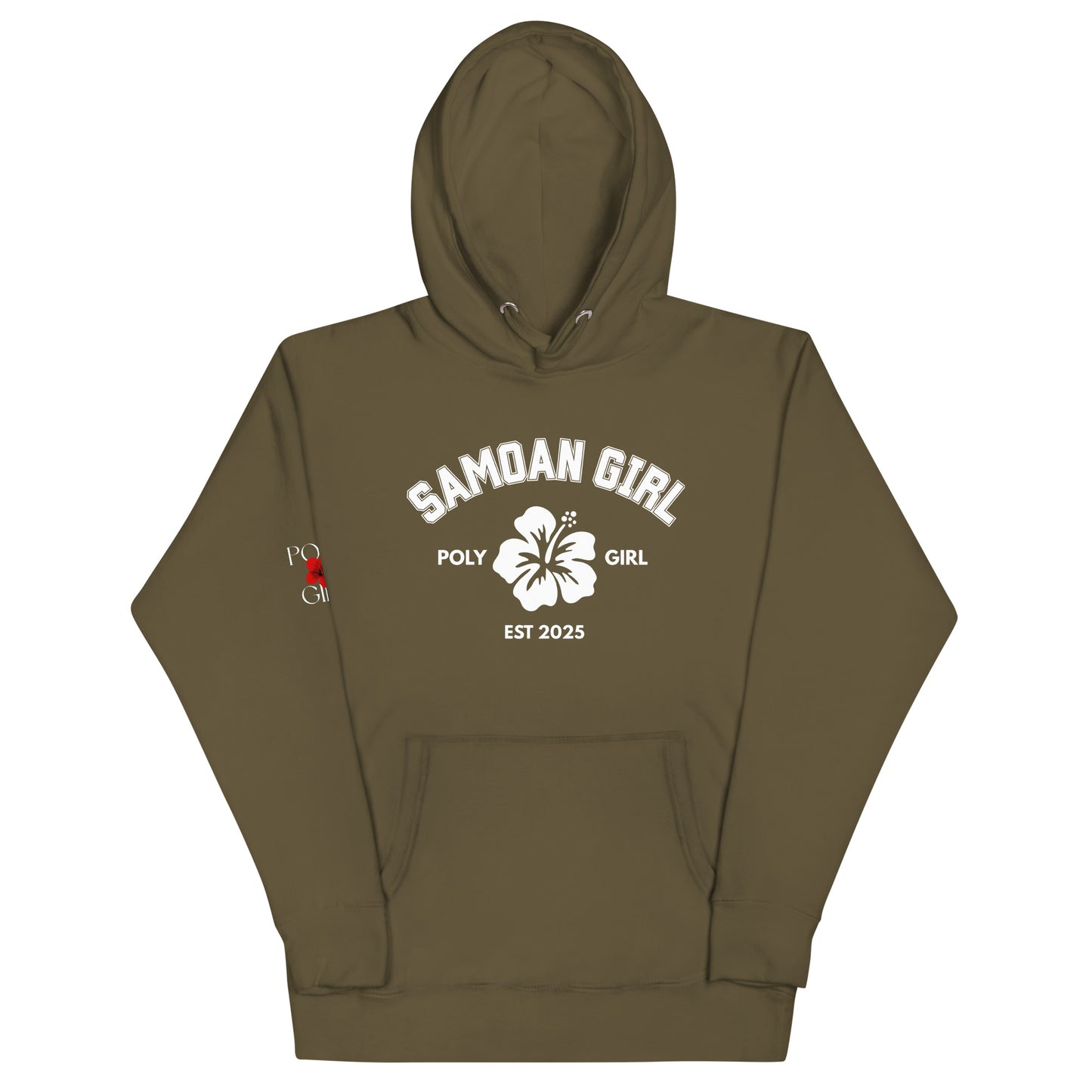 Samoan Girl Poly Girl Hoodie in military green