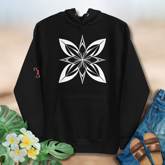 Samoan Siapo Motif Hoodie in black
