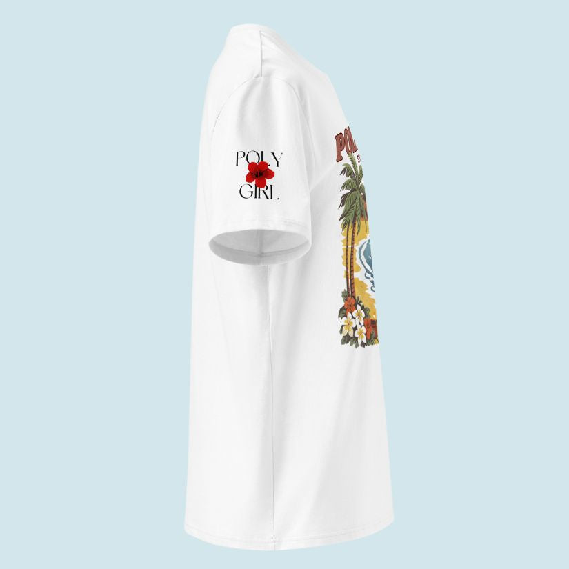 State of Mind Tee wit h Poly Girl logo on right sleeve