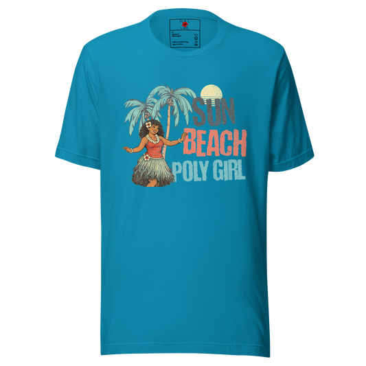 Sun Beach Poly Girl Tee by Poly Girl in aqua