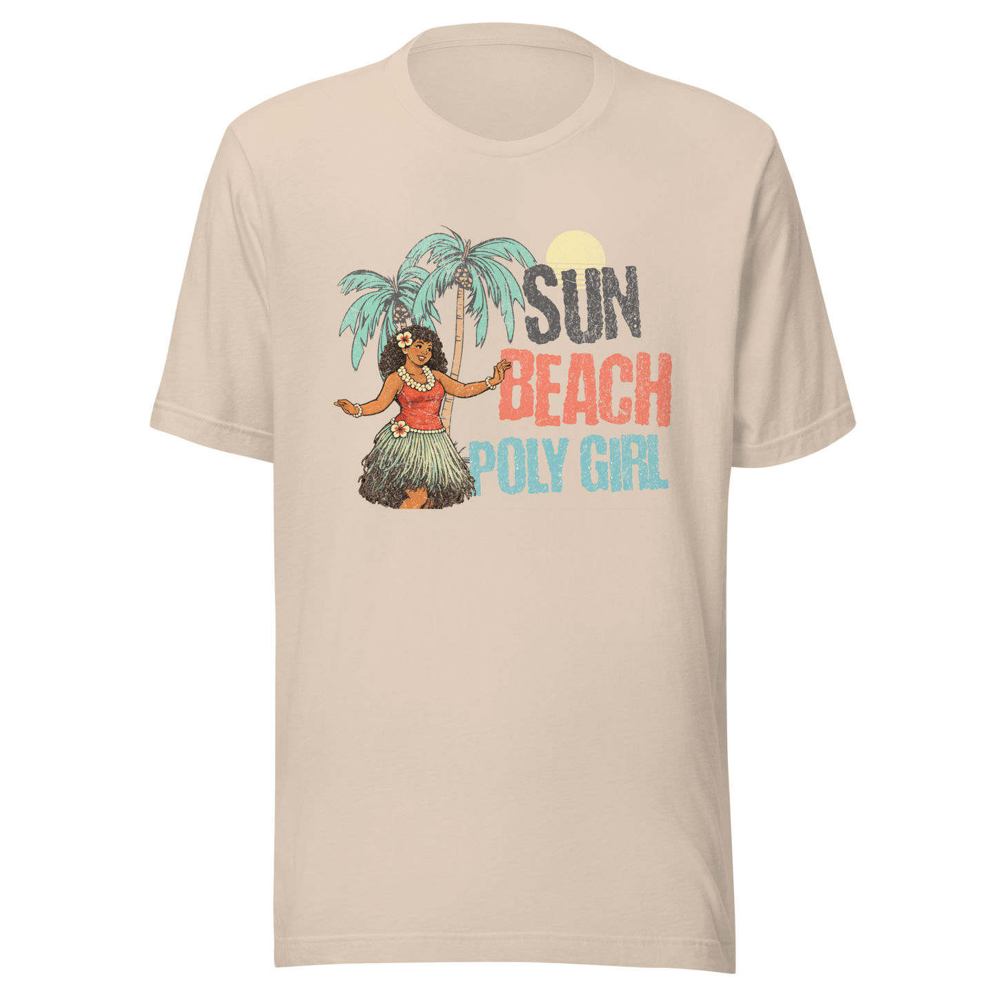 Sun Beach Poly Girl Tee by Poly Girl in cream color