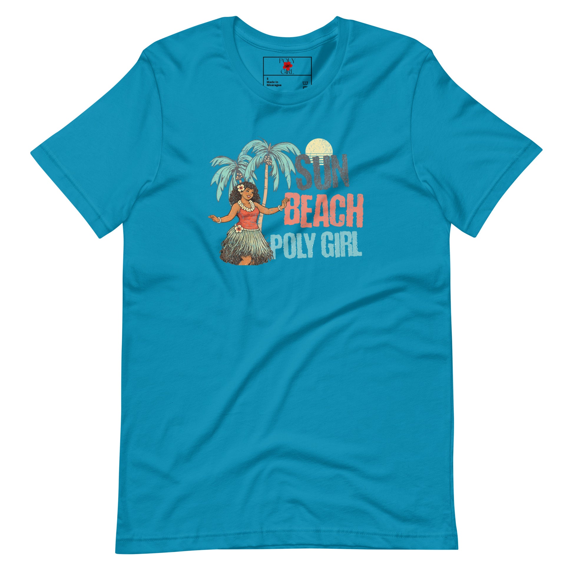 Sun Beach Poly Girl Tee in Blue