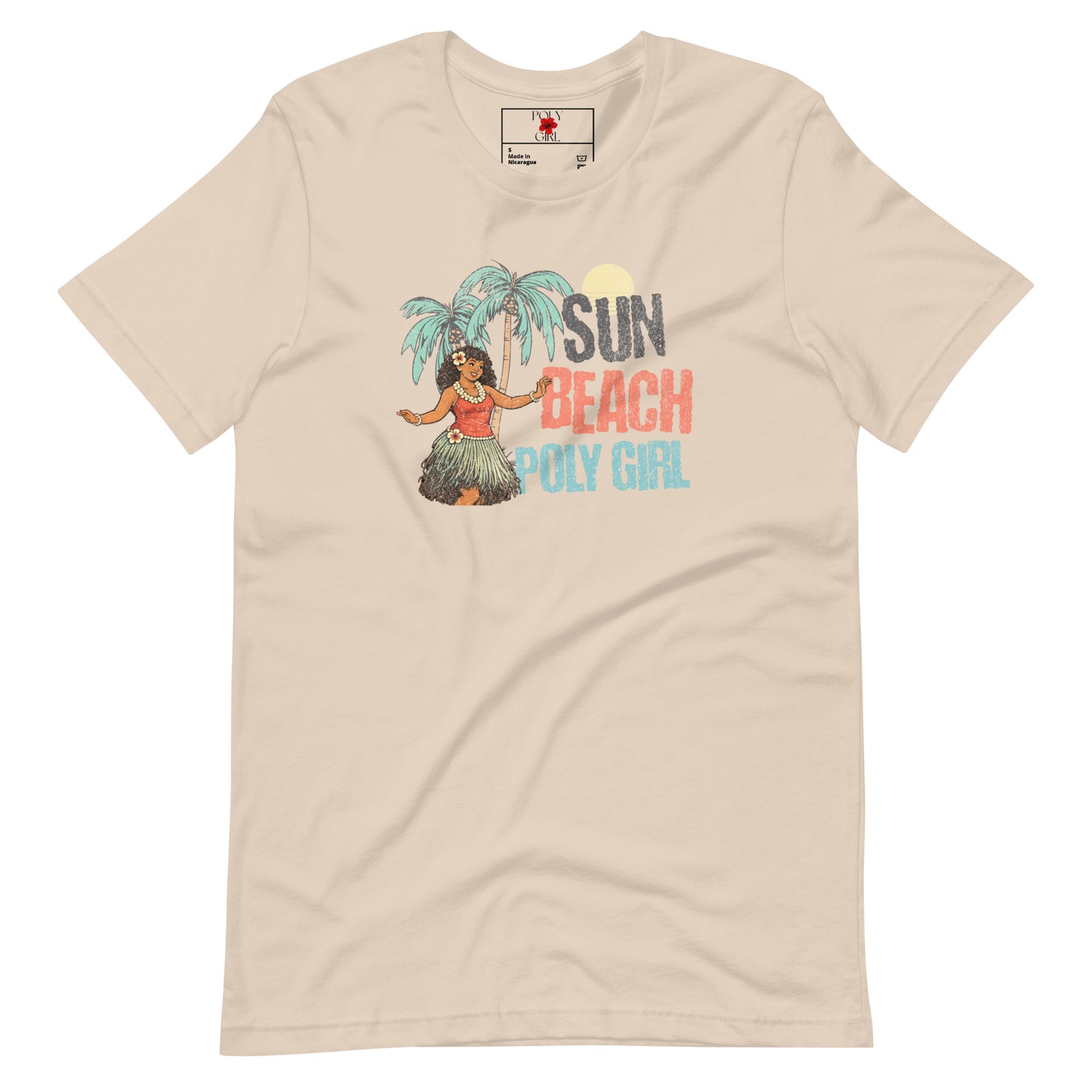 Sun Beach Poly Girl Tee in beige
