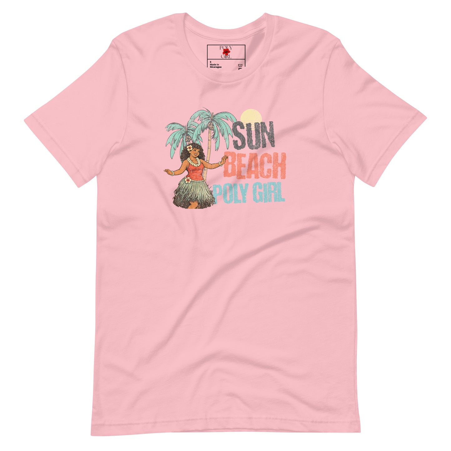 Sun Beach Poly Girl Tee in pink
