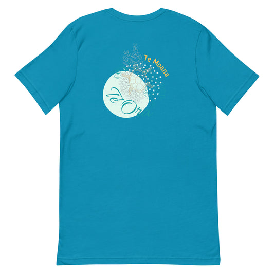Te Moana, Te Ora Tee | Tahitian Ocean-Inspired Shirt in Aqua Blue