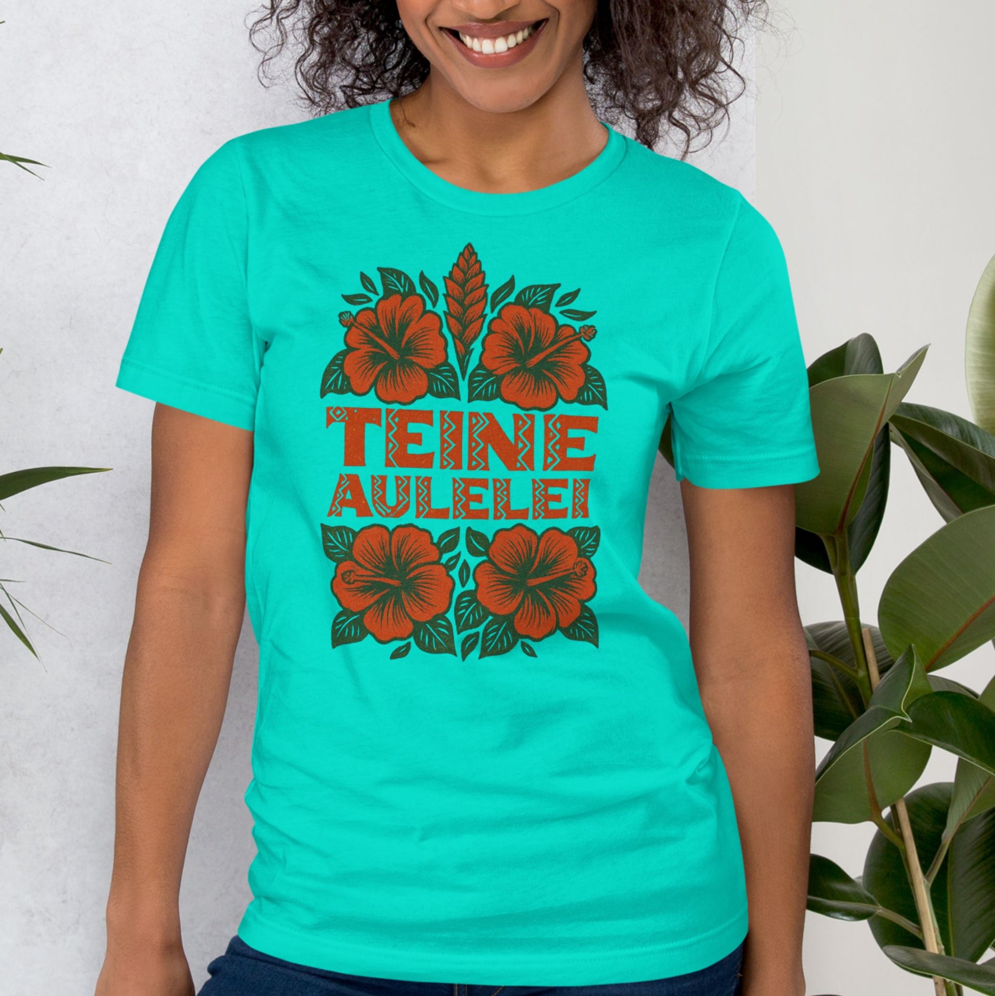Teine Aulelei Tee by Poly Girl in teal