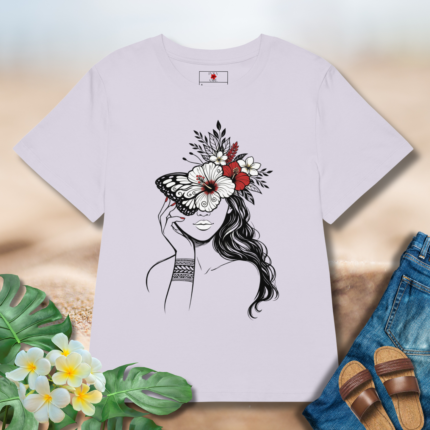 The Many Hats She Wears Tee in lavender