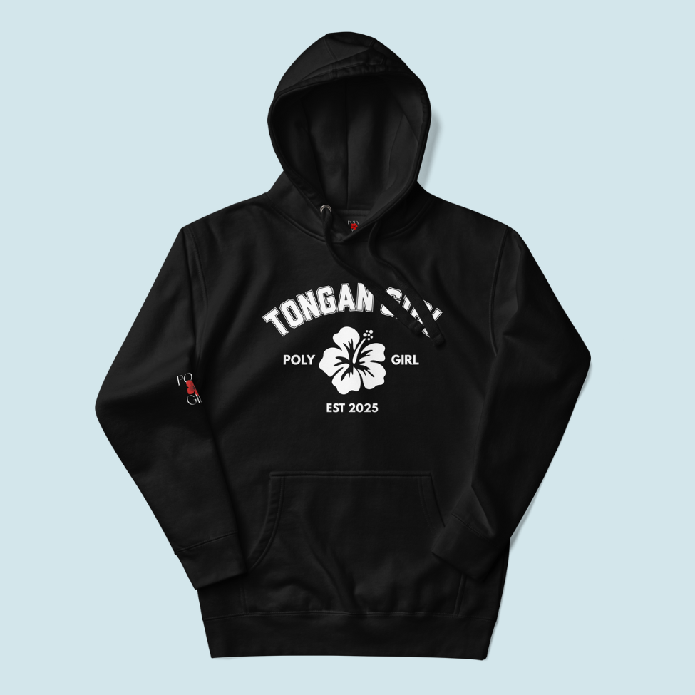 Tongan Girl Hoodie by Poly Girl in black