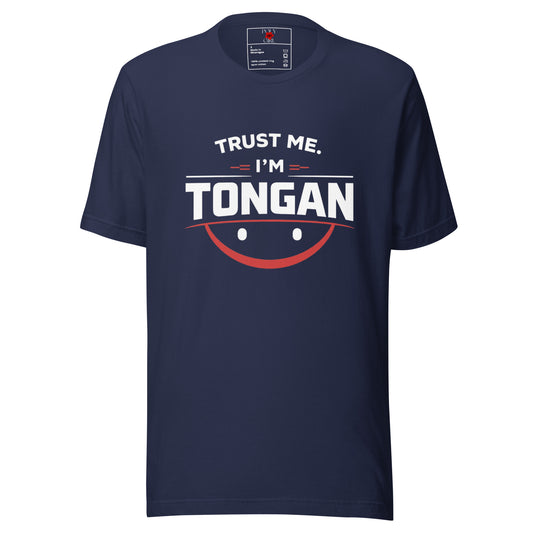 Trust Me I'm Tongan Tee in blue by Poly Girl