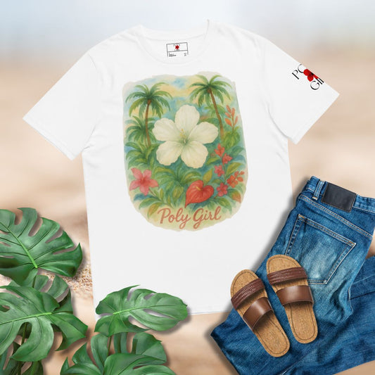 Unisex_T-shirt_with_Water_Color_design_White_Hibiscusn