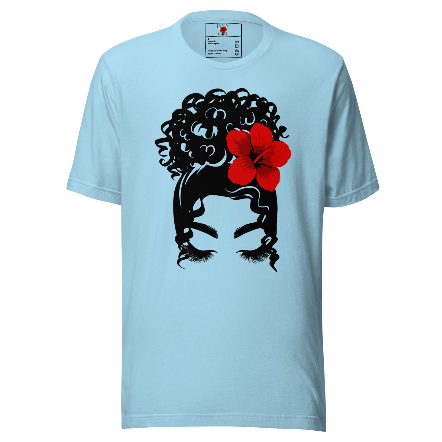 Updo with sei tee by Poly Girl in blue