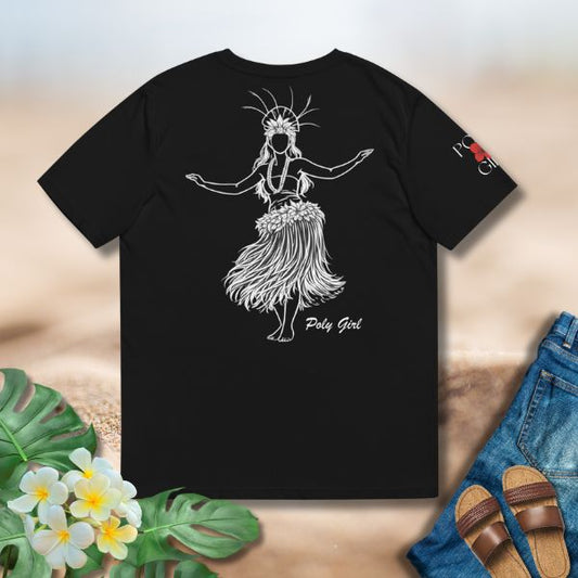 Cook Islands Ura dance design inspired illustrated in white line art by Poly Girl