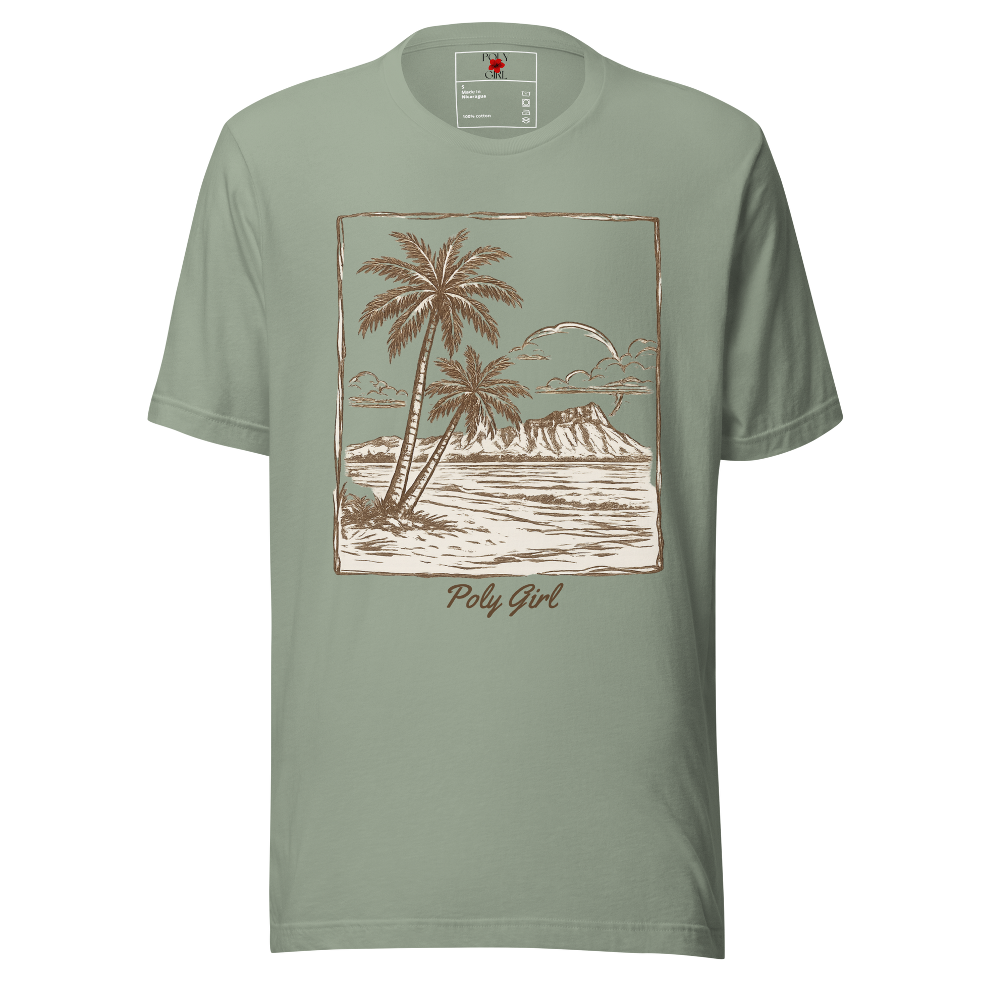 Waikiki Tee in Sage Green by Poly Girl