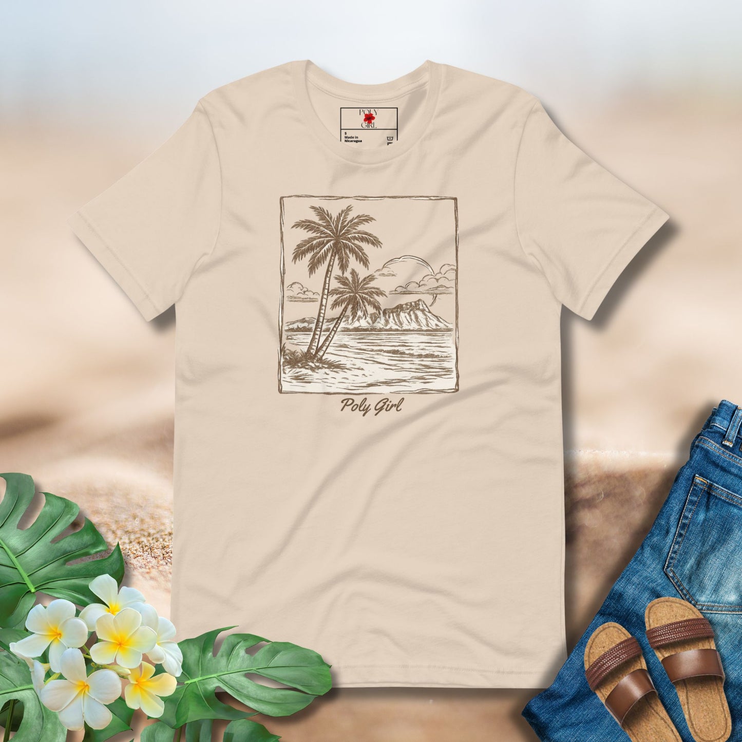 Waikiki Hawaii t-shirt graphic image of vintage waikiki