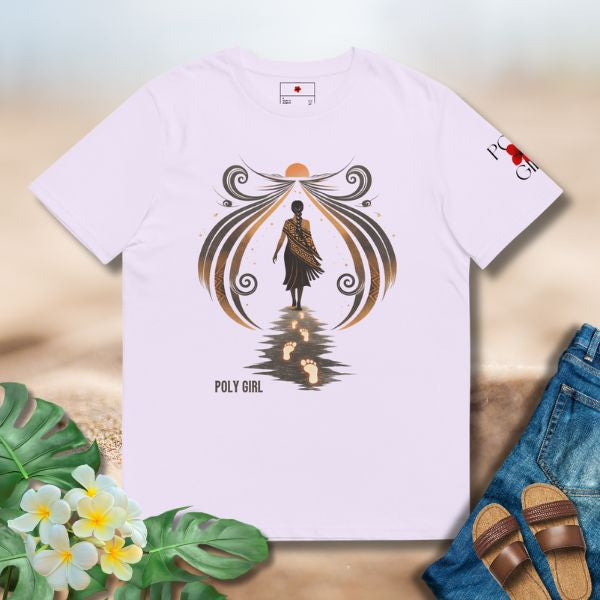 Walk With Mana graphic tee inspired by Polynesian strength and mana, worn with confidence