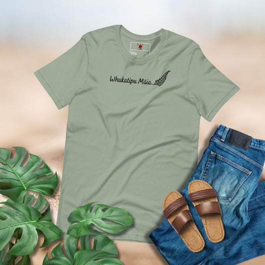Whakatipu Maia T-shirt by Poly Girl in sage
