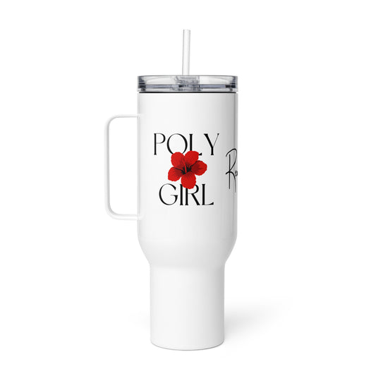 White Travel Mug 40oz by Poly Girl