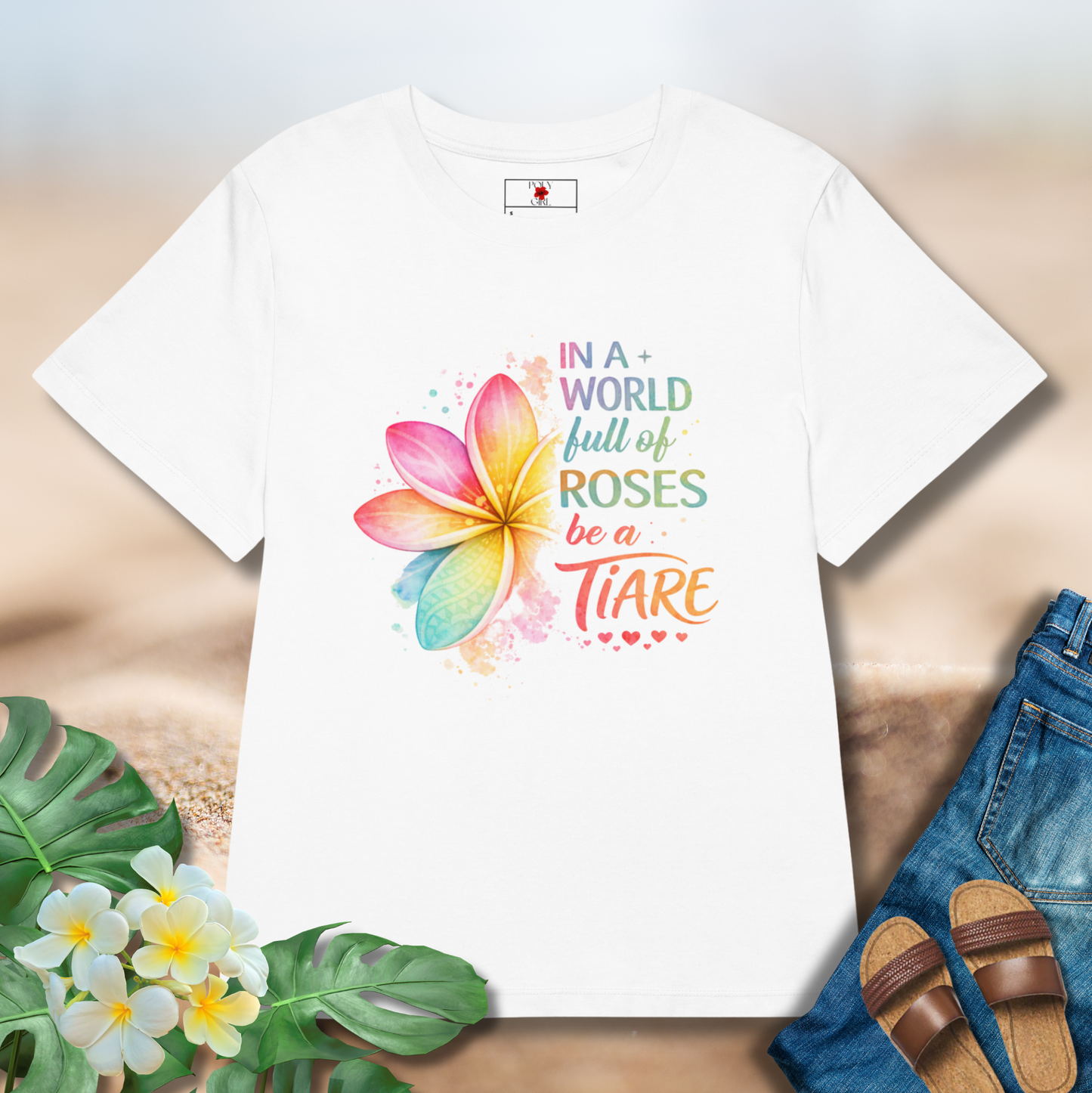 Be a Tiare Tee in white by Poly Girl
