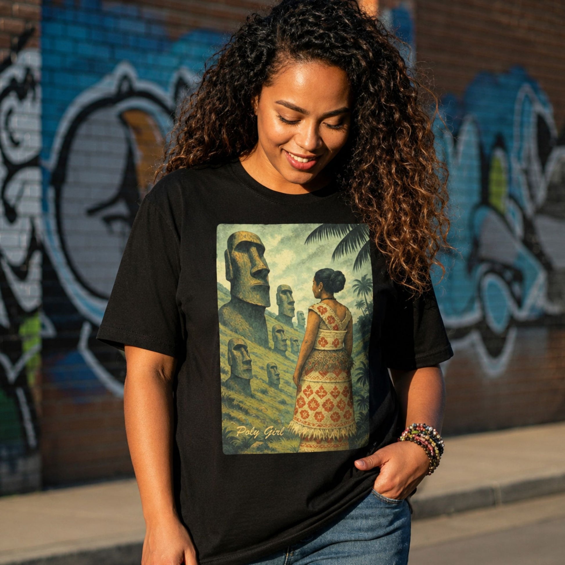 moai tee by Poly Girl