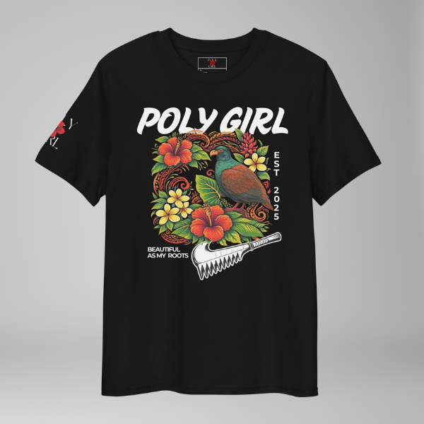 Beautiful as My Roots tee design highlighting rarity, roots, and Pacific Island identity