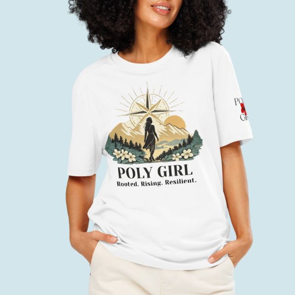 Following Her Compass tee by Poly Girl symbolizing inner direction, resilience, and purpose